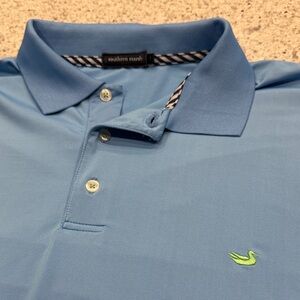 Southern Marsh Men’s Large Sky Blue Polo with Lime Logo Golf